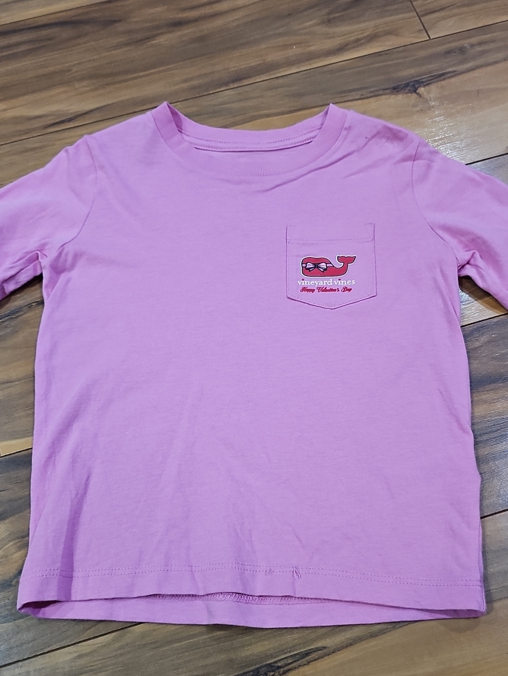 Vineyard Vines Girls 3t Happy Valentine's Day Pink Pocket Long Sleeve Tee